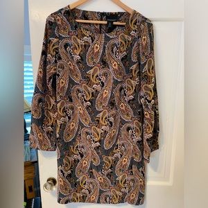 Cynthia Rowley Paisley 3/4 sleeve dress